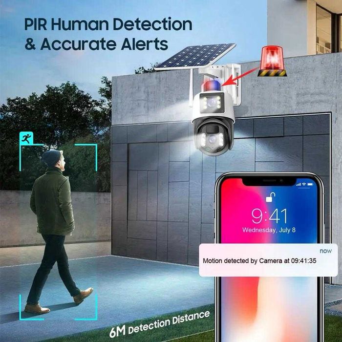 Camera video supraveghereV380PRO,panou solar10W,10000mAh,WIFI,10X ZOOM