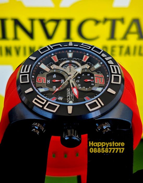 INVICTA Pro Diver Red black dial 50 mm, Инвикта нов ръчен часовник