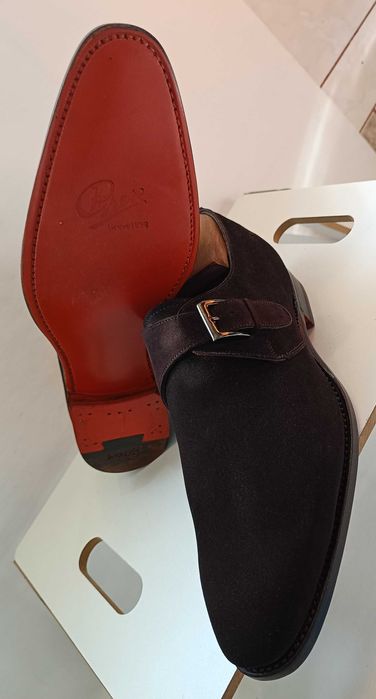 Pantofi de lux 42 42.5 43 monk GREVE NOI lucrati manual piele naturala