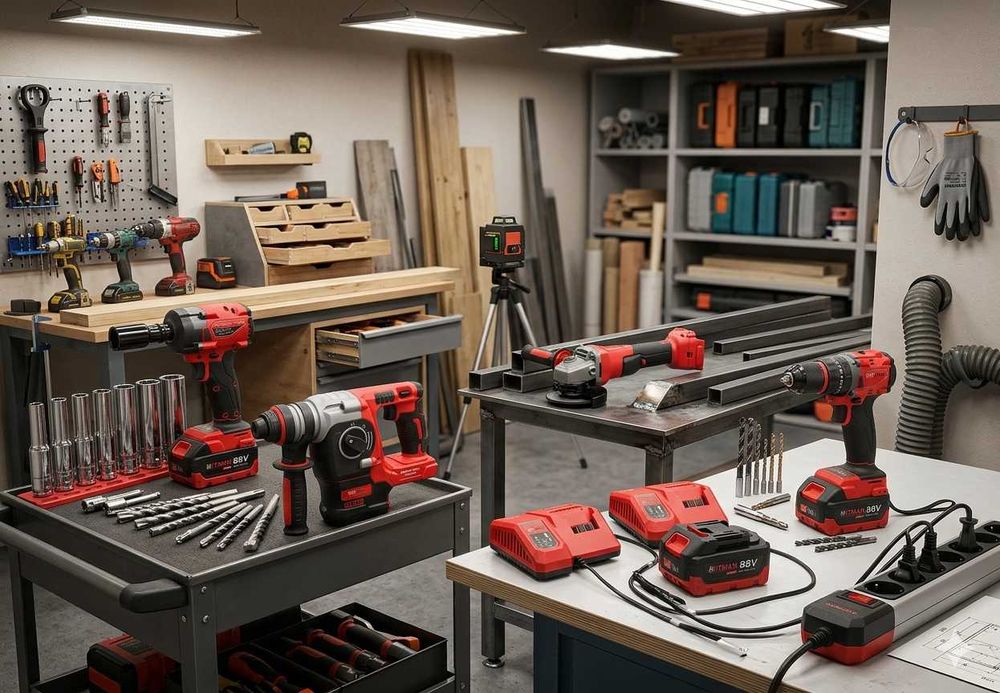 Set scule 88V 4 unelte 4 baterii putere maxima