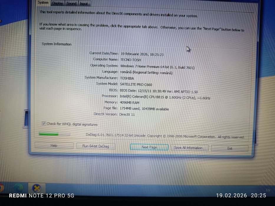 Laptop Toshiba C660 satellite