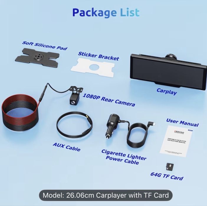 Navigatie auto mare  cu camera 4k, android auto si carolay wireless