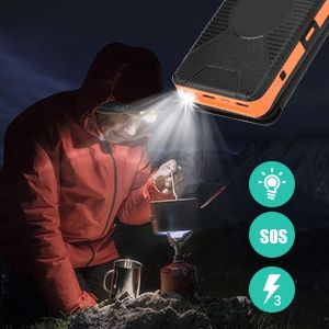 Външна батерия СОЛАРНА преносимо безжично зарядно 26800mAh power bank