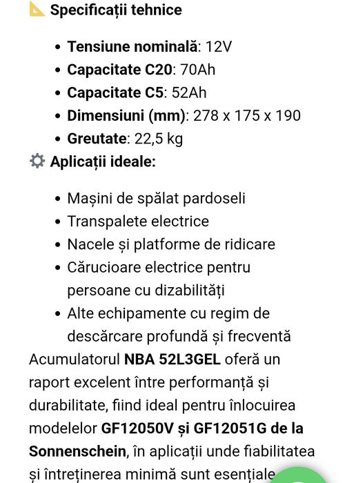 Acumulatori pentru carucior electric