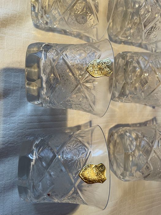 Carafa Cristal Vitrometan medias plus 6 pahare si 1 scrumiera