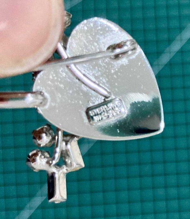 Серебряный винтажный комплект Carl Art (США, 1940–50), серьги и брошь