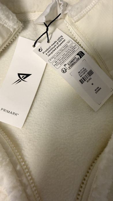 Cream Sherpa Fleece Half Zip Pullover Jacket w/ Zip Pockets Cozy Teddy Fleece