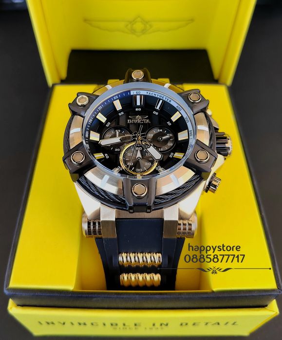 часовник INVICTA Gunmetal Gold 52 mm, Инвикта нов