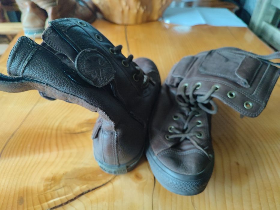 Винтидж бутикови кожени кецове военни кожени Converse Chuck Taylor All