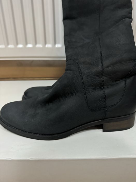 Cizme din piele nabuc peste genunchi