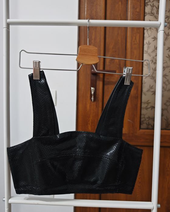 Top / bustieră MANOKHI XS – piele naturală, statement