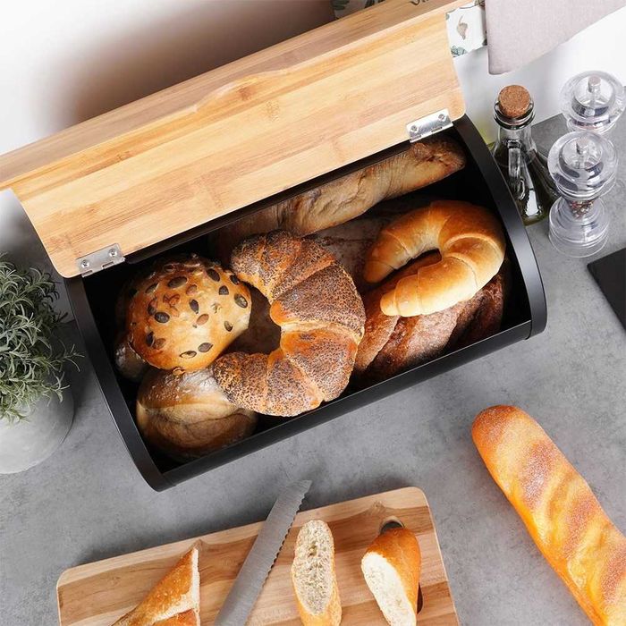 Кутия за хляб, Лека и здрава конструкция, Бамбук, 38x24x20 cm