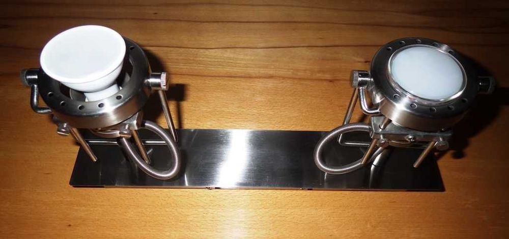 Двоен иноксов аплик (за стена или таван) с индустриален дизайн