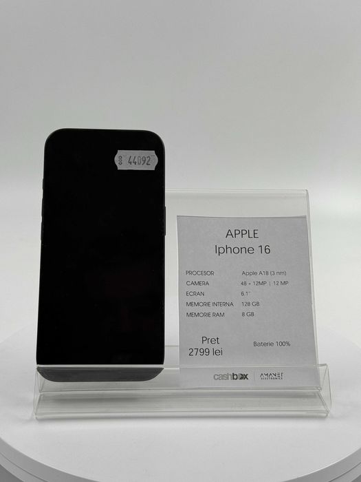 Apple iPhone 16 128 GB 100% Garantie 24 luni CashBox