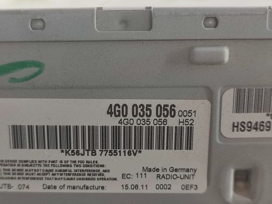 Amplificator audio 4G0035056 Audi A4 B8/8K [2007 - 2011]