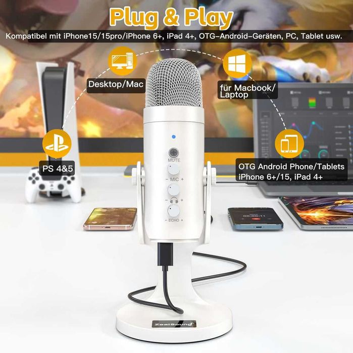 Microfon usb-c pentru gaming/podcast