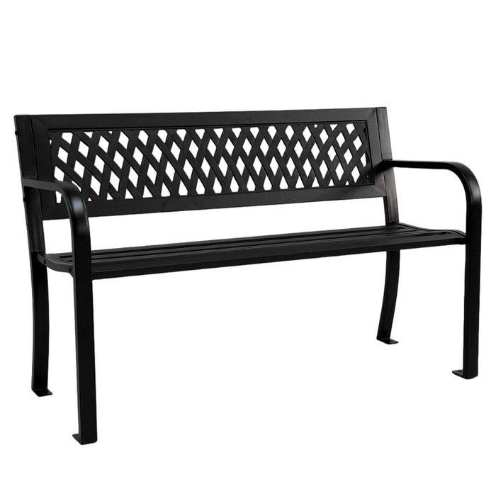 Bancă grădină LYRA oțel antracit - 119x50x75 cm