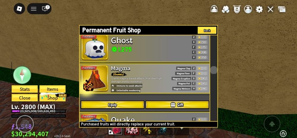 Блокс фрукт акк.