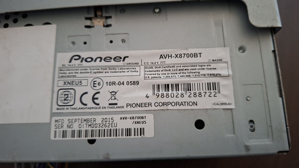 Pioneer AVH-x8700BT iso Apple-Android CARPLEY