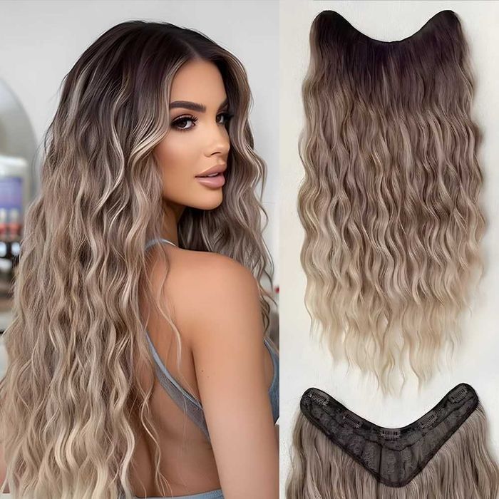 Къдрав екстеншън с клипс / треса / треса с клипси / Удължение за Коса