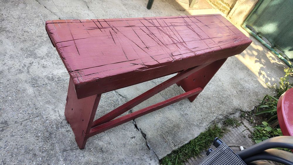Bancuta taraneasca de exterior din lemn handmade