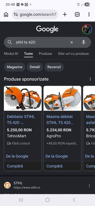 Masina de taiat beton/asfalt Stihl TS 420 An fabricatie 2025