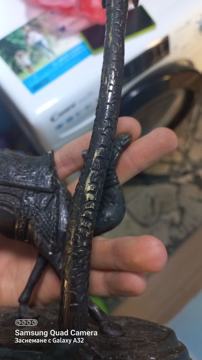 Бронзова Масивна тежка статуетка свещник камила с палма