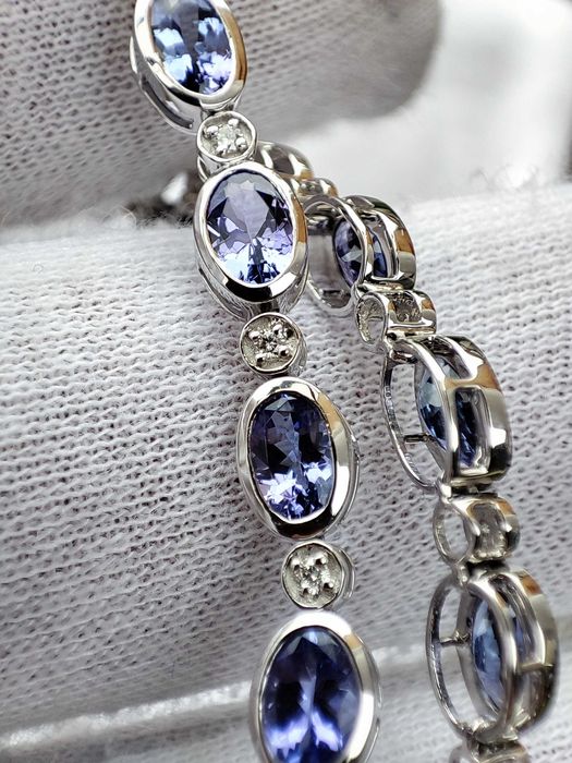 bratara platina PT950 cu tanzanit diamant tanzanite si diamante aur