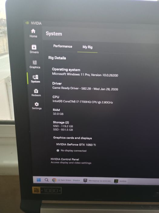 Геймърски Лаптоп Acer 32 ram 1 TB ssd