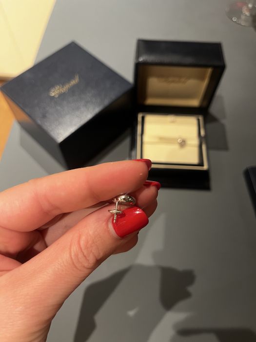 Chopard Happy Diamonds обеци бяло злато и диаманти, със сертификат и оригинална кутия, отлични
