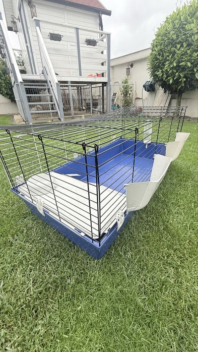 Cușcă mare iepuri 120 cm completă – dozator apă + hrănitoare