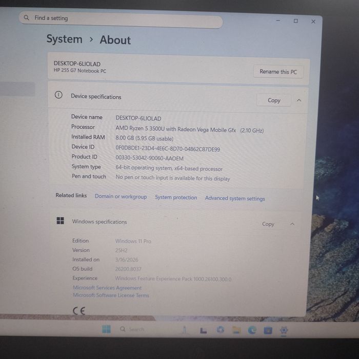 Laptop HP 255 G7