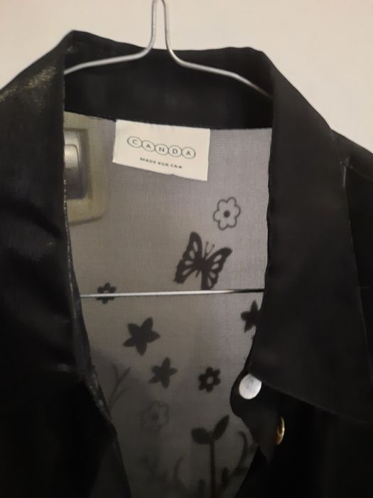 Cămașă de dama semi transparenta și pulover ( rochie Benetton .)