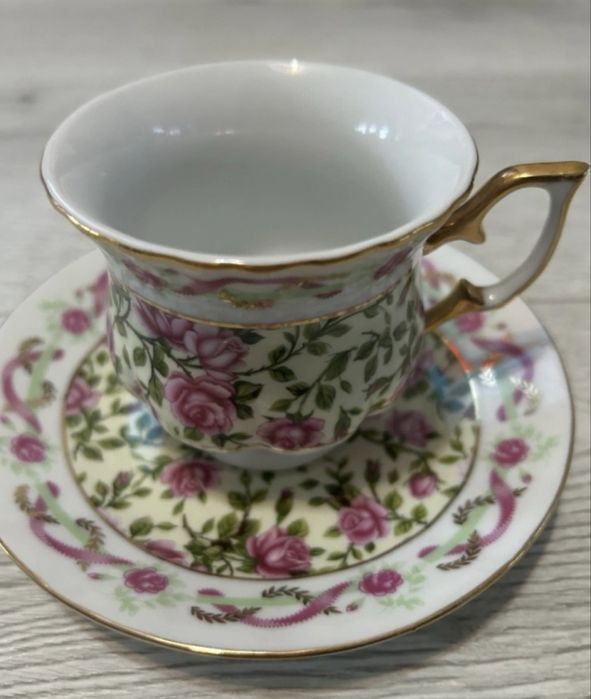 Старинен френски порцеланов  сервиз Limoges  ръчно рисуван