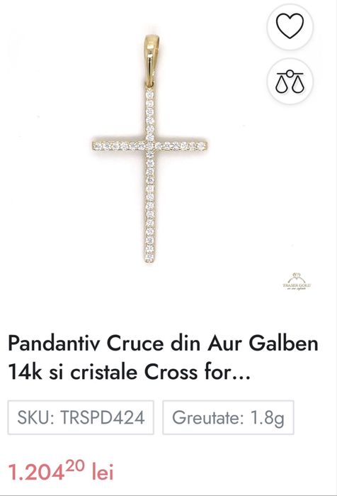 Colier tennis și cruce