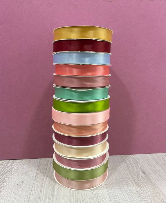 Атлас ленты  1 см, 2,5 см и 4 см по 100 ярдов