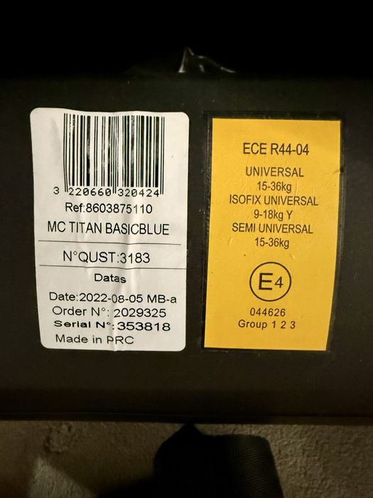 Столче за кола Maxi Cosi Titan 9-36 kg ISOFIX Blue or Red