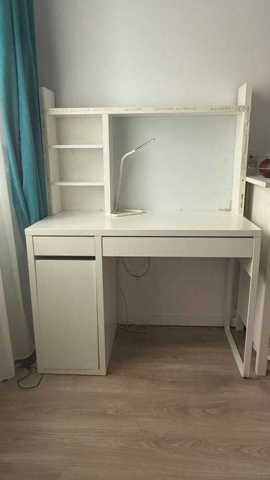 Set Mobilier Cameră IKEA HEMNES & MICKE Alb (Divan extensibil + Comodă + Birou)