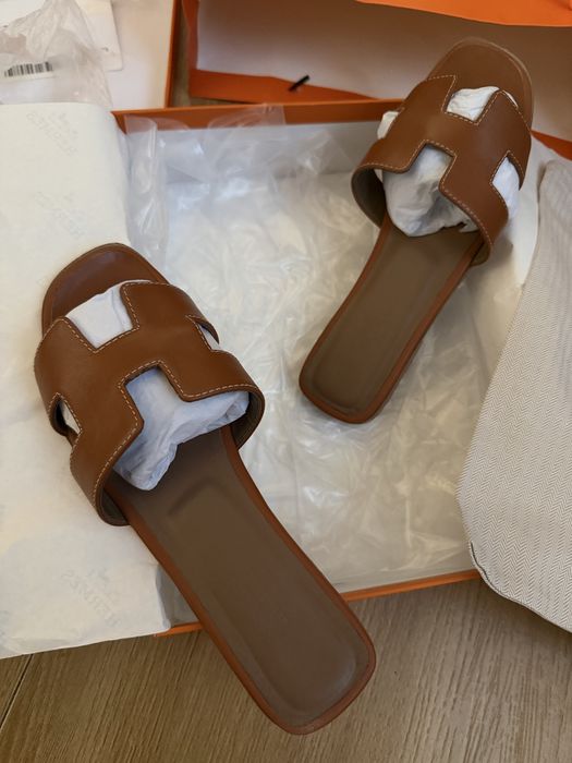 Hermes чехли кожа