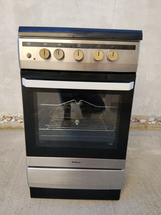 Aragaz Hansa FCGX53021, Gaz, 4 arzatoare, Aprindere electrica, 50cm, Inox
