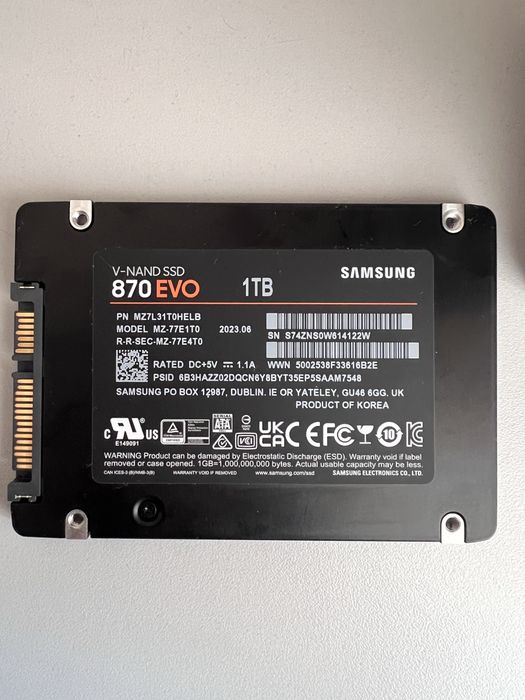 SSD Samsung 870 EVO 1000mb 2.5