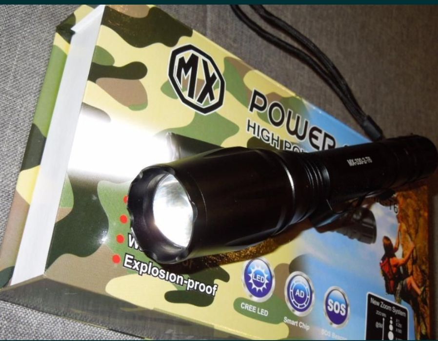 Lanterna cu Zoom si Led CREE XML-T6 + 2 Acumulatori + Incarcator