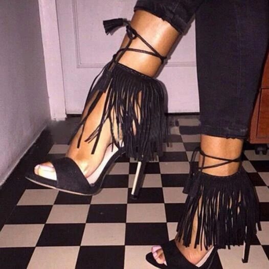 Sandale franjuri negre zara 37