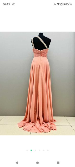 Rochie de seară mărimea XS cu pietre și draperie France