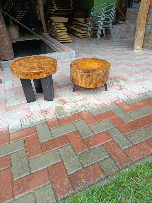 Masa cafea trunchi larice