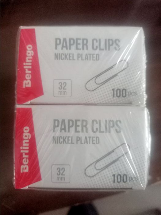 Продам оптом Скрепки никелированные 32 мм, "Berlingo"