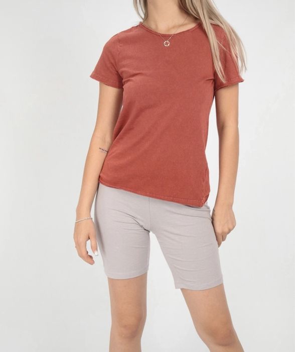 Tricou femei cu mânecă scurtă cărămiziu