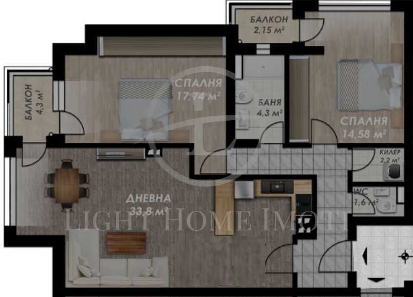 Продава се Тристаен апартамент в Пловдив, Гагарин - 121 кв.м за 2075 €/кв.м - Снимка #2