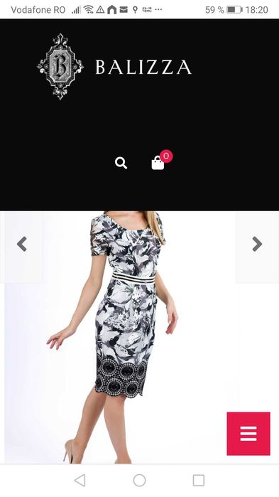 Rochie de ocazie m 44 alb cu negru Balizza