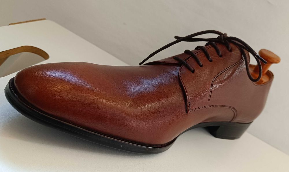 Pantofi derby 43 43.5 lucrati manual J. Bradford NOI piele naturala
